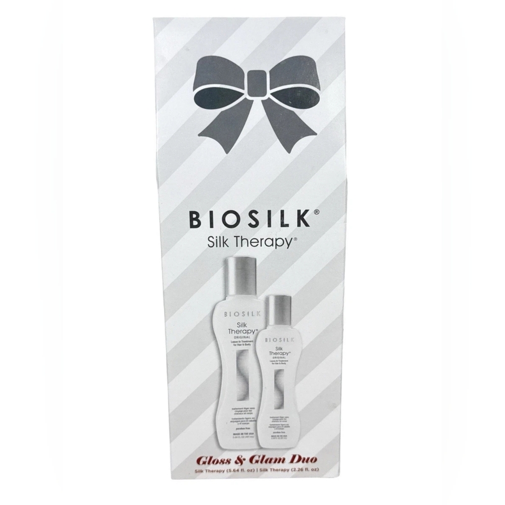BioSilk Silk Therapy Gloss & Glam Duo Leave-In Treatment Hair & Body Set Of2 NIB
